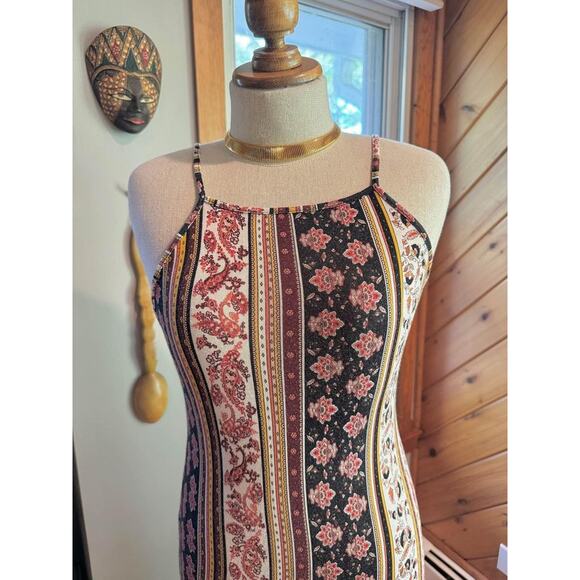 Bohemian Striped Maxi Floral Dress - Picture 6 of 8